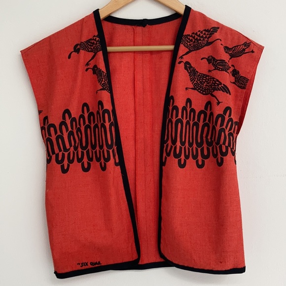 Vintage Harwood Steiger “Six Quail” Silk Screened Cotton Cocktail Party Dress - Picture 8 of 10